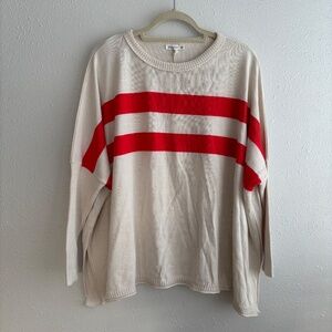 NWT Mersea Catalina Crewneck Orange Stripe/White Sweater